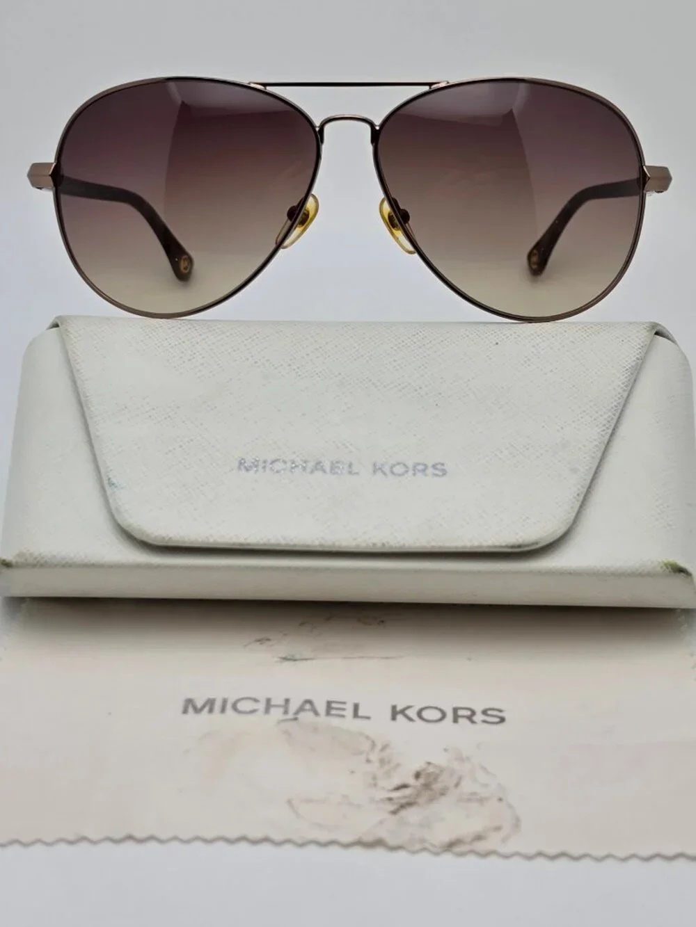 Michael Kors Karmen M2477S 239 Taupe Frame Brown Gradient Aviator Sunglasses